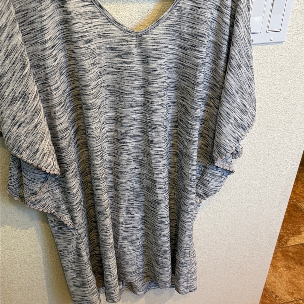 Dotti Charcoal and White Striped Swim Coverup